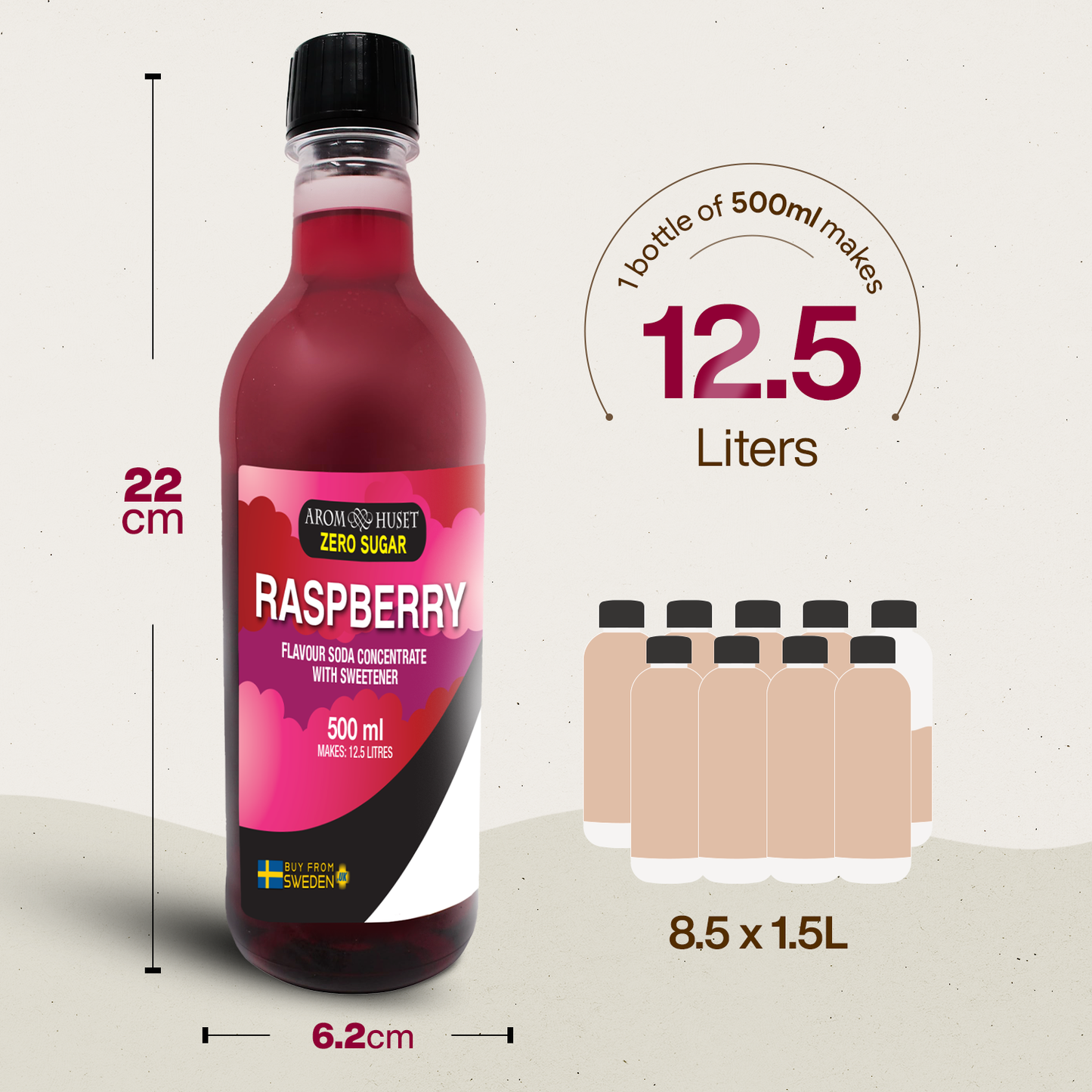 Zero Raspberry Soda Concentrate - 500ML